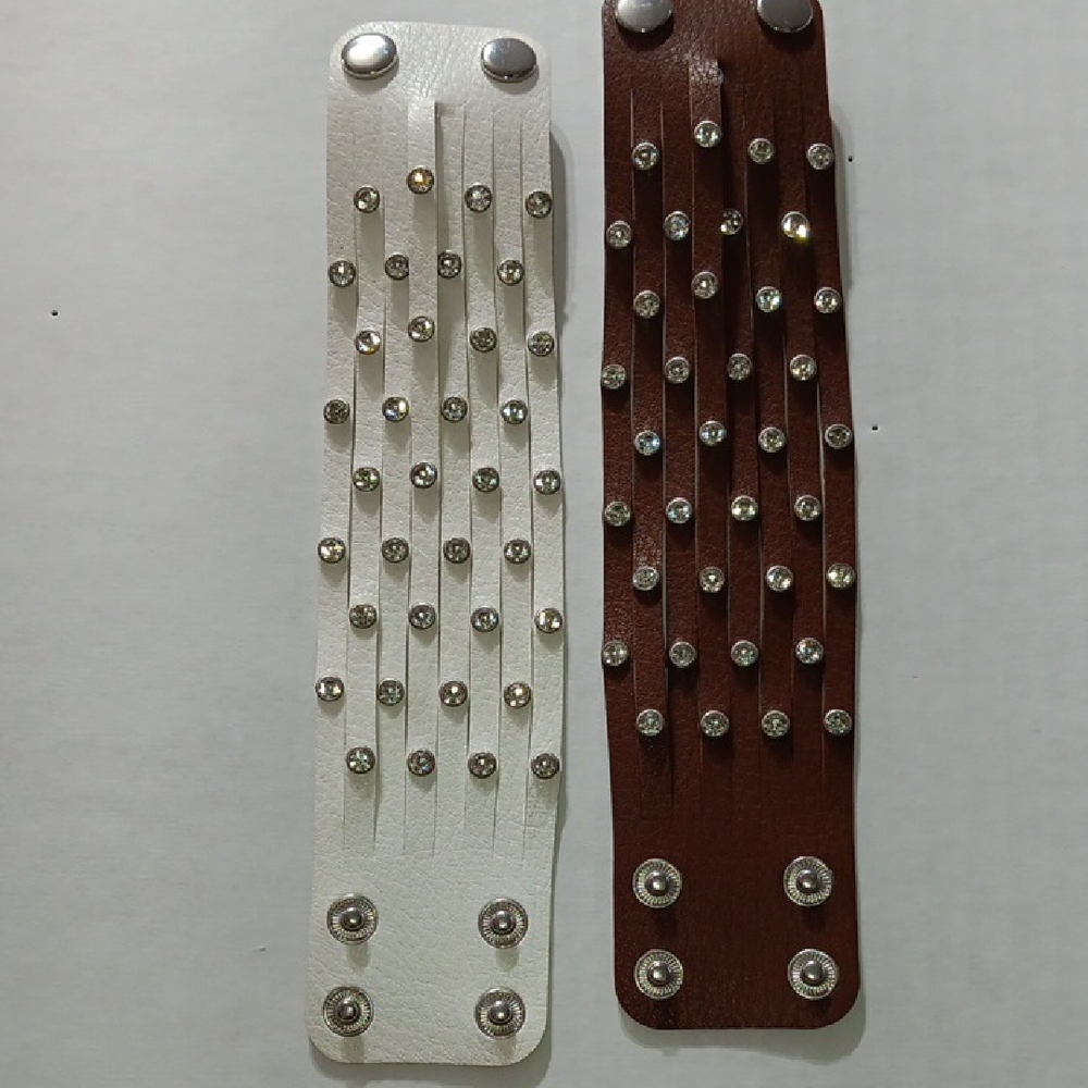 Paparazzi White and Brown Studded Bracelets